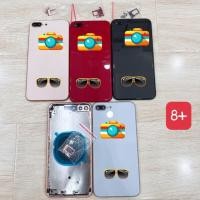 ราคา ฝาหลัง ไอโฟน 8 บวก ขอบกระจกสีส้ม กรอบ ไอโฟน 8+ เคส ชุด (56708827226)
