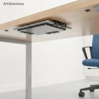 ราคา Art ภายใต้โต๊ะแล็ปท็อปชั้นวางโลหะ Heavy Duty Mount Holder พร้อมแผ่นกันลื่นสําหรับแล็ปท็อปคีย์บอร์ด Office Home Setup N (47462639933)