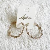 ราคา Lovisa Rosegold Twisted Glitter Hoop ต่างหูเครื่องประดับแฟชั่น (23068858212)
