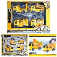 ราคา Truck Engineering Set รถบรรทุก รถปูน รถดั้ม แบบเล่นมือ แพคละ 4 คัน (24978919727)
