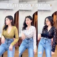 ราคา Beiiew เสื้อลูกไม้ตกแต่งลายสลับลายฉลุ ทรงคอวีไขว้หน้าแขนยาว เนื้อผ้านุ่ม เป็นขนาดฟรีไซส์ (22869824995)