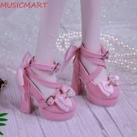 ราคา MUSICMART 1 คู่ Bowknot รองเท้าส้นสูง, PU 1/3 & 1/4 BJD ตุ๊กตารองเท้า, DIY ตุ๊กตาเสื้อผ้าอุปกรณ์เสริมหรูหรา Cortical Luster Mini Dress Up ตุ๊กตารองเท้า 1/3 & 1/4 ตุ๊กตา BJD (40482059098)