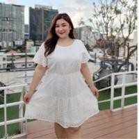 ราคา เดรสสาวอวบอ้วนสีขาว พร้อมส่ง (17473035552)