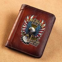 ราคา ி กระเป๋าสตางค์หนังแท้คุณภาพสูง American Eagle Design พิมพ์ม (25688403433)