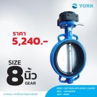 ราคา Butterfly Valve 8 นิ้ว วาล์วปีกผีเสื้อ YORK HD (GEAR) (1783487376)