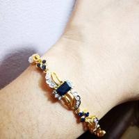ราคา สร้อยข้อมือไพลินจันทบุรีแท้ประดับเพชรแท้น้ำ97 (13974797918)