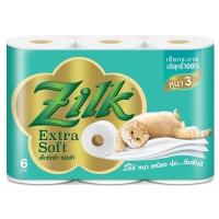 ราคา ZILK ซิลค์เอ็กซ์ตร้าซอฟท์กระดาษชำระหนา3ชั้นแพค 6ม้วน [8850046100606] (27742612646)