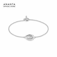 ราคา ANANTA Marque Bracelet สร้อยข้อมือฝังเพชรแล็บ เงินชุบทองขาว (28142889855)