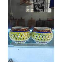 ราคา แก้วเบญจรงค์ Hand Painted Thailand แก้วเบญจรงค์ขนาดใหญ่ เลือกสี-เลือกลายได้ (27763020148)