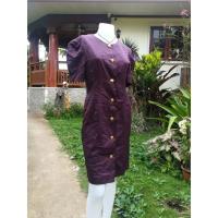 ราคา เดรสญี่ปุ่นมือสอง เดรสสีม่วงเปลือกมังคุด (แกะถุง) (12323301465)