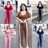 ราคา ฮ625 จั๊มยาวตัวตึง (ผ้าวูลเวฟ) Jumpsuit จั้มสูทผ้าวูลเวฟ ขายาวทรงแขนตุ๊กตา งานสุดหรู (19771263871)