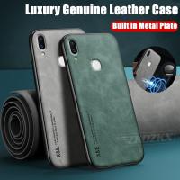 ราคา เคสหนังแกะแท้ แบบบาง พร้อมแผ่นโลหะในตัว สําหรับ Vivo X21 X21A 1725 (25959440216)
