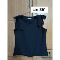 ราคา เสื้อแขนกุดสีดำ ผ้าฮานาโกะ (18873740492)