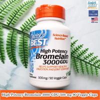 ราคา Doctor's Best - High Potency Bromelain 3000 GDU 500 mg 90 Veggie Caps โบรมีเลน สารสกัดจากแกนสับปะรด (14577810393)