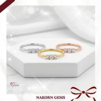 ราคา นคร เจมส์ แหวนเพชรแท้ ทองคำแท้14K(ทอง58.5%) แหวนฝังเพชรแท้ดีไซน์เรียบหรู ขายได้ จำนำได้ พร้อมใบรับประกันสินค้า (9539244375)