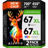 ราคา 67XL สําหรับ HP 67 ตลับหมึกสีดํา/สี Combo Pack ทํางานร่วมกับ HP Deskjet 2800e 2855e 2700 2700e 2755 2755e 2852e 4255e 2827e 4100e 4155e Envy 6000 6055e 6455e (57958576232)