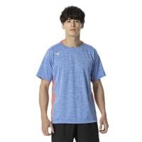 ราคา Mizuno Unisex Short Sleeve Tennis and Badminton Game Shirt - Quick-Dry, Dynamo Motion Fit, Japan Badminton Association Certified, Model 62JAB007 - Charcoal & Dubarry Red (43360884810)