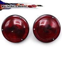 ราคา ไฟท้าย ทรงกลม เลนส์สีแดง 12V. 2 ชิ้น Jeep Willys CJ3 CJ5 CJ6 ปี1945 - 1975 (8323271523)