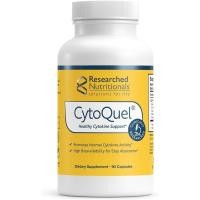 ราคา Researched Nutritionals CytoQuel - Cytokine Support Supplement - Vegan Formula with CurcuWIN Turmeric, NAC, EGCG, DeltaGold® Tocotrienols & Trans-Resveratrol (90 ct) (54912229059)