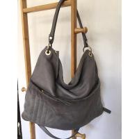 ราคา *รอยถลอกเยอะ* MARC by MARC JACOBS หนังแท้ 2 Ways สะพายไหล่ Cross Body หนังแท้ กระเป๋า สีเทา มือสอง ของแท้ (27763402165)