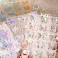 ราคา พร้อมสติ๊กเกอร์ 2 แผ่น Pack Butterfly Series สีพาสเทล Gold Crafty Charm สติ๊กเกอร์ผีเสื้อ (54452868560)