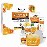 ราคา DISAAR 5 IN 1 HA Vitamin C Glow & Moisture Whitening Face Cream, Face & Facial Cleanser Set 30ml+50ml+100ml (52457144007)