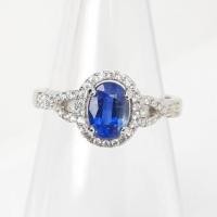 ราคา แหวน ไคยาไนท์ Kyanite พลอยแท้ เจียรไนรูปไข่ ขนาด 5×7 มม.ตัวเรือนเงิน 925 ชุบทองคำขาว ขนาด 54 (9658695598)