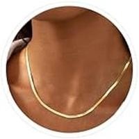 ราคา DEARMAY 14K Gold Plated สร้อยคอผู้หญิง, Dainty Gold Herringbone Choker สร้อยคอบางชั้นงูเครื่องประดับสําหรับของขวัญ (57562525069)
