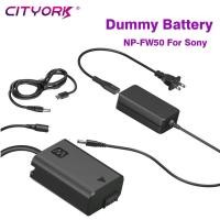 ราคา NP-FW50 Dummy แบตเตอรี่สําหรับ Sony แบตเตอรี่ถอดรหัส AC-PW20 ประเภท-C + อะแดปเตอร์สําหรับ Sony A7 A7M2 A7R2 A7S2 A6000 A6300 A6500 (55812817043)