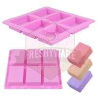 ราคา แม่พิมพ์ซิลิโคน 6 ช่อง สี่เหลี่ยม ผืนผ้า พิมพ์สบู่ โฮมเมด ถาดอบ พิมพ์วุ้น Rectangle Silicone Mold พิมพ์ซิลิโคนทำขนม (8375353453)