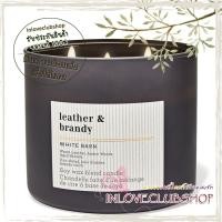 ราคา Bath & Body Works Slatkin & Co / Candle 14.5 oz. < Leather & Brandy > *warm leather, amber woods and aged brandy. (43770733957)