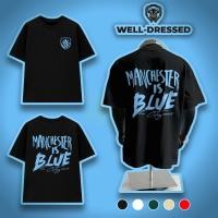 ราคา Manchester is Blue เสื้อเชิ้ตโอเวอร์ไซส์สําหรับผู้ชายและผู้หญิงผ้าฝ้าย 100% (54801482967)