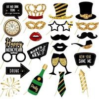 ราคา ป้ายกระดาษถ่ายรูปปีใหม่ New Year Photo Booth Props เซ็ตพร็อพถ่ายรูป ป้ายถือปีใหม่ พร็อพปาร์ตี้ ของตกแต่งงานเลี้ยง (42709179932)