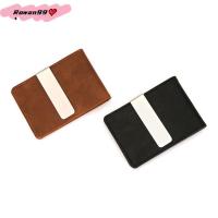 ราคา คลิปหนีบเงินแบบพับสองชั้นหนัง PU แฟชั่นสำหรับผู้ชายกระเป๋าเงินแบบหนีบโลหะบางอเนกประสงค์ที่ใส่บัตร (53006365774)