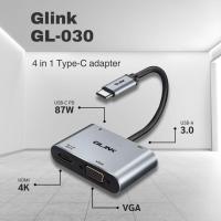 ราคา ตัวแปลง GLINK GL-030 USB-C TO HDTV ADAPTER 4 in 1 USB-C TO HDTV +VGA +USB3.0 +PD (28564973017)