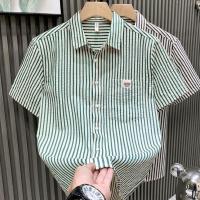 ราคา เสื้อเชิ้ตแขนสั้นสั้นผู้ชายลายผ้าไหมน้ําแข็งบางสไตล์ฤดูร้อน Seersucker Slim-fit หล่อนิ้วเสื้อผ้า (42581784167)
