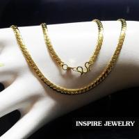 ราคา Inspire Jewelry สร้อยคอทอง 18k ขนาดเส้น 1บาท งานยิงเลเซอร์เข้าตัวเรือน ใส่ดี ชุบเศษทองคำแท้ ยาว 18นิ้ว (2269827215)