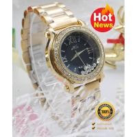 ราคา นาฬิกาข้อมือผู้หญิง นาฬิกาแฟชั่น สายสแตนเลสสีทอง ตัวเรือนสีทองดำหน้าปัดล้อมเพชร สินค้าใหม่ราคาถูก (2302731617)