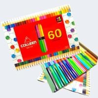 ราคา Colleen สีไม้คอลลีน 60สี 30แท่ง ชนิดสองหัว ดินสอสีคอลีน แท้จากโรงงาน (23530013343)