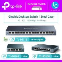 ราคา TP-Link TL-SG105 │ TL-SG108 │ TL-SG116 5/8/16 -Port Gigabit 10/100/1000Mbps Steel Case Unmanaged Desktop Network Switch (54856376386)