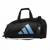 ราคา กระเป๋า adidas 2in1 หนัง PU สีดำ โลโก้ฟ้า Gradient Blue สะพายหลังได้ สะพายข้างได้ ขนาด 59L (23986744728)