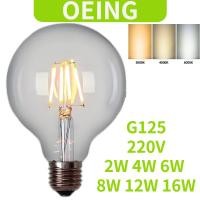 ราคา OEING หลอดไฟ LED 2W 4W 6W 8W 12W 16W G125 Big Ball หลอดไฟ E27 แก้วใสภายใน 220V Edison หลอดไฟ Warm Light3000K สีขาว Light6000K Neutral Light4000K (46002584949)
