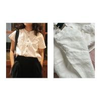 ราคา [เวอร์ชั่นใหม่] เสื้อคอปาดแขนสั้น - ผ้าลินินพรีเมียม สีขาว by chimxanh (51161647789)