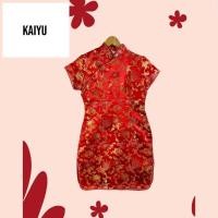 ราคา เดรสสั้น kaiyu สีแดง ไซด์ - XL อก 36 เอว 32 สะโพก 39 ยาว 35 นิ้ว ผ้าไหมจีนทอดิ้นทองอย่างดี (52554774801)