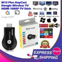 ราคา [iRojac] M12 Plus Anycast Dongle Airply Media Stream Hdmi Wifi Display ตัวรับสัญญาณไร้สายกระจกหน้าจอ TV Stick HD 1080p (53910350606)