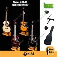 ราคา Kazuki AKZ-39 กีต้าร์โปร่ง 39" OM คอเต็ม กีต้าร์โปร่งมือใหม่ AKZ39 แถมฟรี!! กระเป๋ากีต้าร์+คาโป้+ปิ๊กกีต้าร์+ประแจขันคอ (4574665670)