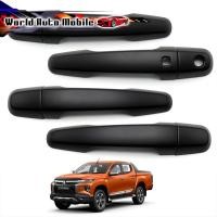 ราคา ครอบมือดึง มือจับประตู 4ประตู รุ่น ท็อป Top สีดำด้าน เว้าเซนเซอร์ Mitsubishi L200 Triton Plus 4x2 4x4 ปี2005 - 2019 (7581276753)
