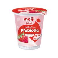 ราคา เมจิ โยเกิร์ตสตรอเบอร์รี่ Meiji Yoghurt Strawberry 135g. (49909549722)