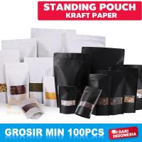 ราคา 100PCS ยืนกระเป๋ากระดาษคราฟท์หน้าต่างซิปเก็บอาหาร Ziplock พลาสติกคลิปบรรจุภัณฑ์ขนมขบเคี้ยวถั่ว 20x30 ซม.สําหรับ 1 กก.บรรจุภัณฑ์ (45157964716)