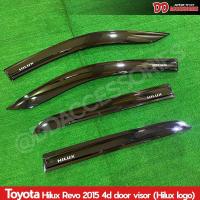 ราคา กันสาด Revo 2015-2022 ทรง mugen โลโก้ Hilux สำหรับรถ 4 ประตูเท่านั้น สีดำ NT พร้อมกาว 2 หน้าสำหรับติดตั้ง บังลมประตู คิ้วกันสาดประตู (23562268732)